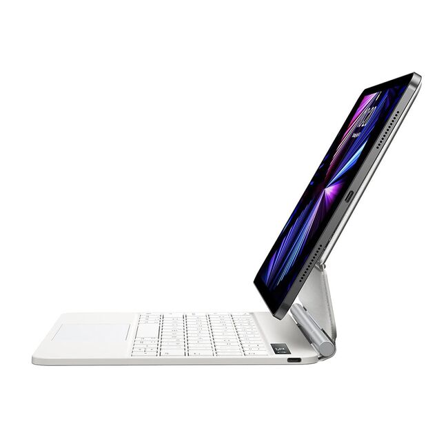 Husa pentru iPad Air 11 / Pro 11 - Baseus Brilliance Magnetic Keyboard Case Digital Display (ARJK010102) - White