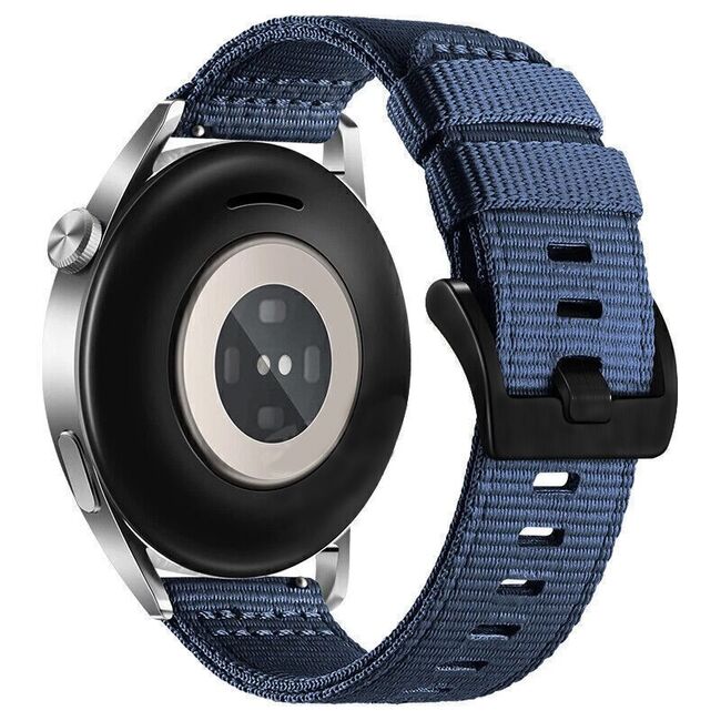 Curea pentru smartwatch Huawei Watch GT 4 (46 mm) / Huawei Watch GT 3 (42 mm) / GT 3 Pro (43 mm) - Quickfit din material textil - latime 20 mm - Albastru