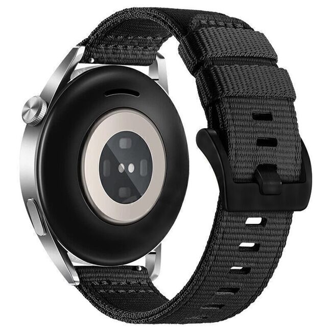 Curea pentru smartwatch Huawei Watch GT 4 (46 mm) / Huawei Watch GT 3 (42 mm) / GT 3 Pro (43 mm) - Quickfit din material textil - latime 20 mm - Negru denim