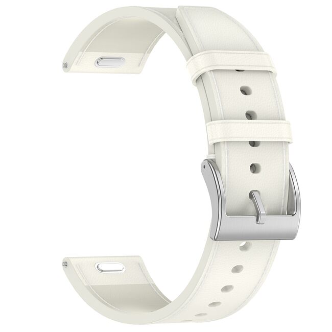Curea pentru smartwatch Huawei Watch GT 4 (46 mm) / Huawei Watch GT 3 (42 mm) / GT 3 Pro (43 mm) - Quickfit din piele ecologica - latime 20 mm - Alb