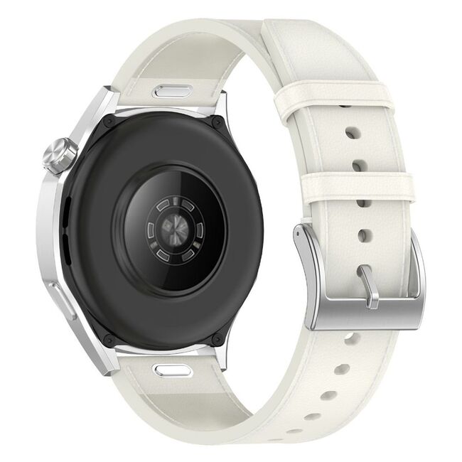 Curea pentru smartwatch Huawei Watch GT 4 (46 mm) / Huawei Watch GT 3 (42 mm) / GT 3 Pro (43 mm) - Quickfit din piele ecologica - latime 20 mm - Alb