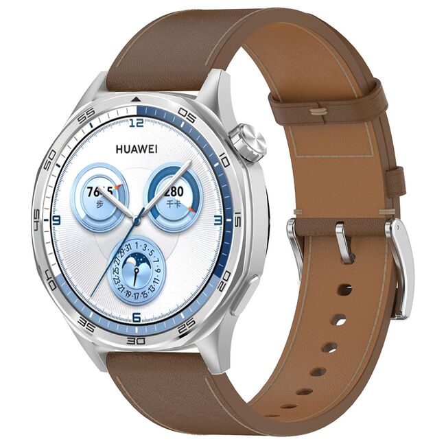 Curea pentru smartwatch Huawei Watch GT 4 (46 mm) / Huawei Watch GT 3 (42 mm) / GT 3 Pro (43 mm) - Quickfit din piele ecologica - latime 20 mm - Maro