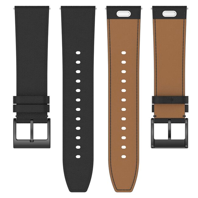 Curea pentru smartwatch Huawei Watch GT 4 (46 mm) / Huawei Watch GT 3 (42 mm) / GT 3 Pro (43 mm) - Quickfit din piele ecologica - latime 20 mm - Negru