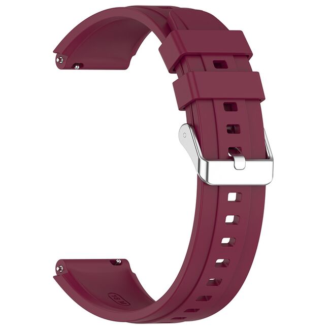 Curea pentru smartwatch Huawei Watch GT 4 (41mm)/W1/Honor Watch S1/Garmin Venu 2S/Vivoactive 4S - Quickfit din silicon - latime 18 mm - Bordeaux