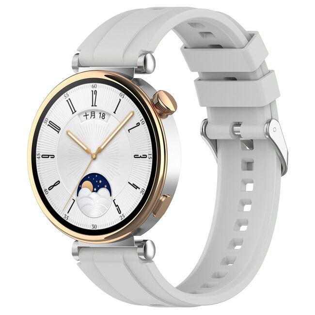 Curea pentru smartwatch Huawei Watch GT 4 (41mm)/W1/Honor Watch S1/Garmin Venu 2S/Vivoactive 4S - Quickfit din silicon - latime 18 mm - Gri