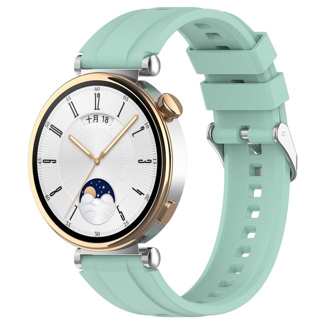 Curea pentru smartwatch Huawei Watch GT 4 (41mm)/W1/Honor Watch S1/Garmin Venu 2S/Vivoactive 4S - Quickfit din silicon - latime 18 mm - Verde