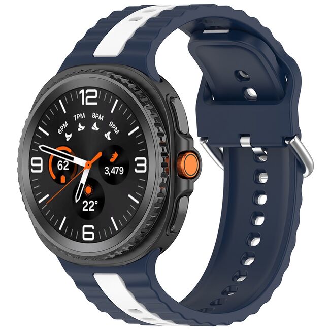 Curea pentru smartwatch Samsung Galaxy Watch 8 40mm/ Watch 8 44mm / Watch 8 Classic - Quickfit Waves din silicon- Albastru