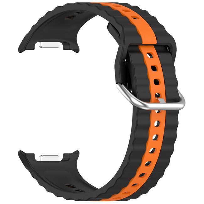 Curea pentru smartwatch Samsung Galaxy Watch 8 40mm/ Watch 8 44mm / Watch 8 Classic - Quickfit Waves din silicon- Negru