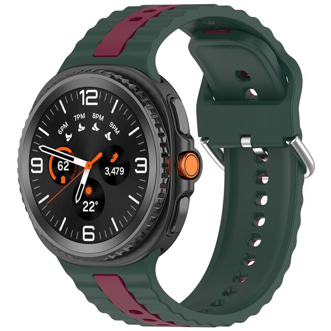 Curea pentru smartwatch Samsung Galaxy Watch 8 40mm/ Watch 8 44mm / Watch 8 Classic - Quickfit Waves din silicon- Verde