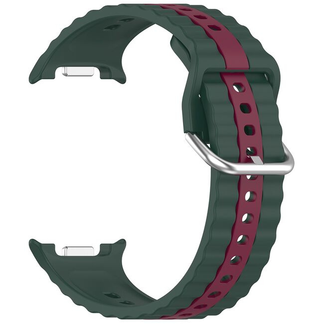 Curea pentru smartwatch Samsung Galaxy Watch 8 40mm/ Watch 8 44mm / Watch 8 Classic - Quickfit Waves din silicon- Verde