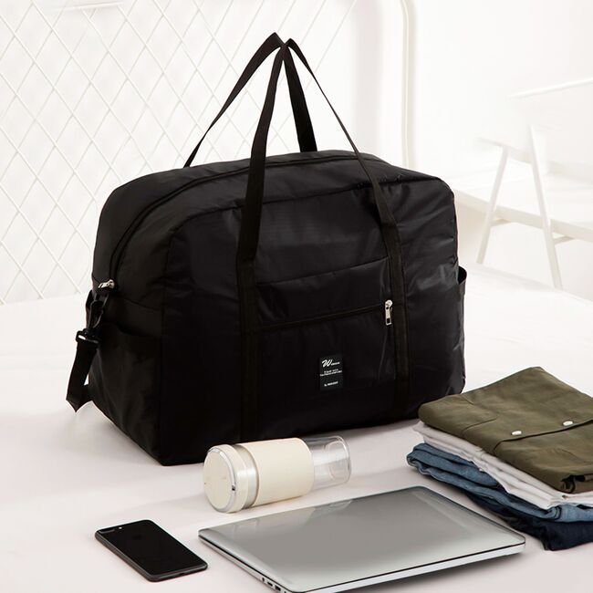Geanta de Voiaj SmartFold 36L Multifunctionala – Cabina Avion, Sport, Vacante, Impermeabilă, Ultra Usoara, cu Curea Reglabila – Negru
