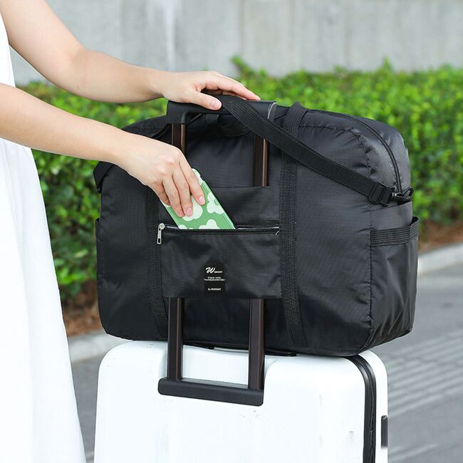 Geanta de Voiaj SmartFold 36L Multifunctionala – Cabina Avion, Sport, Vacante, Impermeabilă, Ultra Usoara, cu Curea Reglabila – Negru