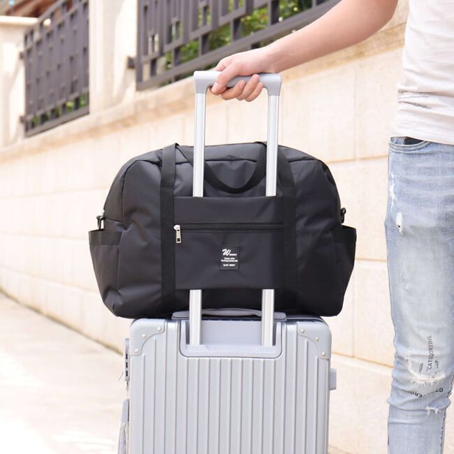 Geanta de Voiaj SmartFold 36L Multifunctionala – Cabina Avion, Sport, Vacante, Impermeabilă, Ultra Usoara, cu Curea Reglabila – Negru