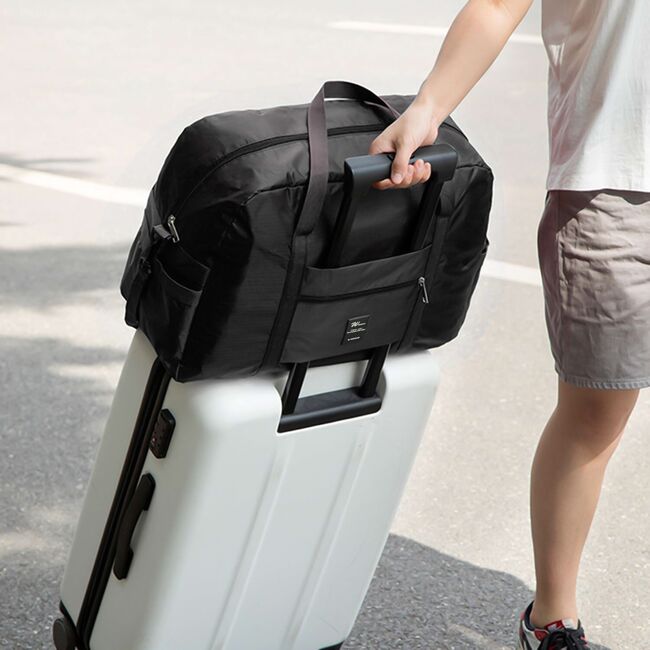 Geanta de Voiaj SmartFold 36L Multifunctionala – Cabina Avion, Sport, Vacante, Impermeabilă, Ultra Usoara, cu Curea Reglabila – Negru