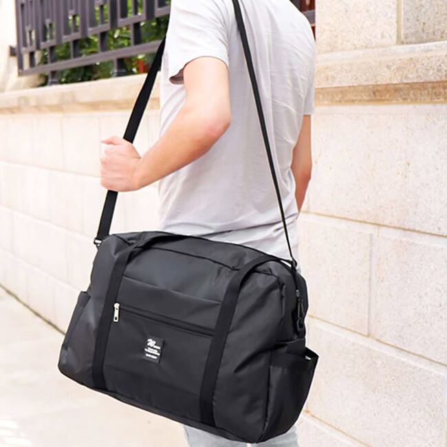 Geanta de Voiaj SmartFold 36L Multifunctionala – Cabina Avion, Sport, Vacante, Impermeabilă, Ultra Usoara, cu Curea Reglabila – Negru