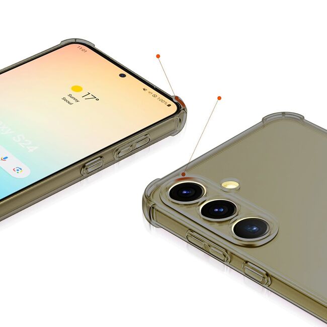 Husa pentru  Samsung Galaxy A56 compatibila MagSafe Anti-Shock 1.5mm reinforced 4 corners - Negru translucid