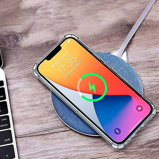 Husa pentru  Samsung Galaxy S21 FE compatibila MagSafe Anti-Shock 1.5mm reinforced 4 corners - Negru translucid