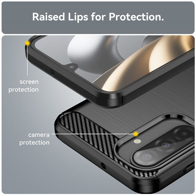 Husa pentru Samsung Galaxy A17 Carbon Liquid Silicone, Negru