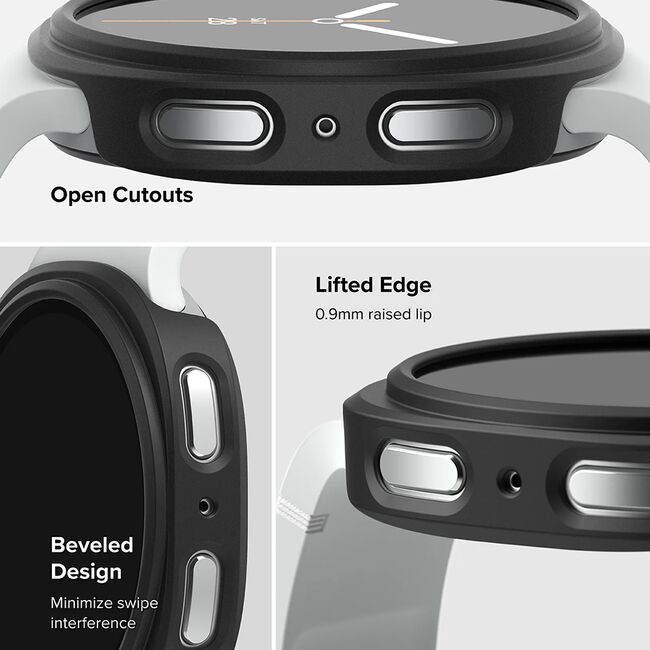 Husa pentru Samsung Galaxy Watch 8 44mm (set 2) - Ringke Slim - Clear / Negru Mat