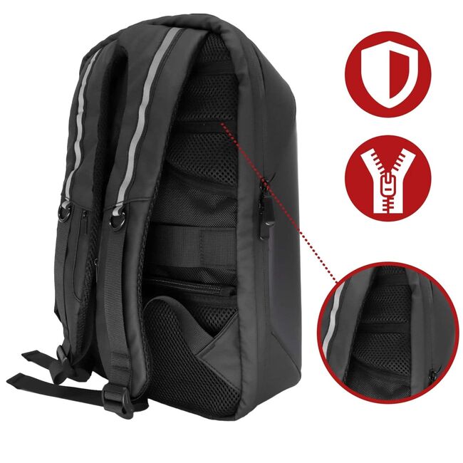 Rucsac LED SmartPack UrbanVision cu Display RGB 64x64, Mesaje Personalizate, Ideal pentru Promovare, Atentionare si Calatorii, Control App, Compartimente Laptop si Tableta, Material Impermeabil, negru