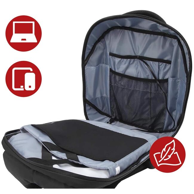 Rucsac LED SmartPack UrbanVision cu Display RGB 64x64, Mesaje Personalizate, Ideal pentru Promovare, Atentionare si Calatorii, Control App, Compartimente Laptop si Tableta, Material Impermeabil, negru