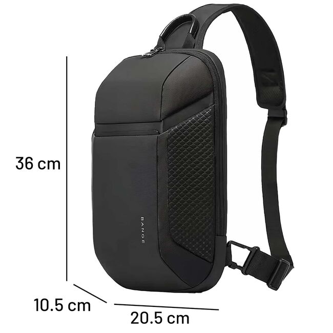 Rucsac Monostrap Sling AeroFlex SoloPack 8L Impermeabil pentru, Design Ergonomic, Ultra Ușor, Compartiment Protejat, Spate Ventilat, pentru Calatorii / Job / Scoala – Negru