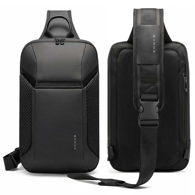 Rucsac Monostrap Sling AeroFlex SoloPack 8L Impermeabil pentru, Design Ergonomic, Ultra Ușor, Compartiment Protejat, Spate Ventilat, pentru Calatorii / Job / Scoala – Negru