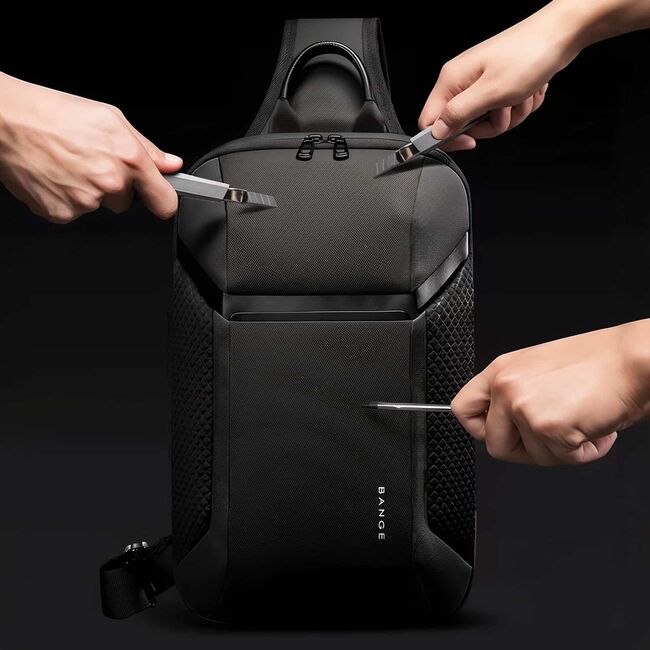 Rucsac Monostrap Sling AeroFlex SoloPack 8L Impermeabil pentru, Design Ergonomic, Ultra Ușor, Compartiment Protejat, Spate Ventilat, pentru Calatorii / Job / Scoala – Negru