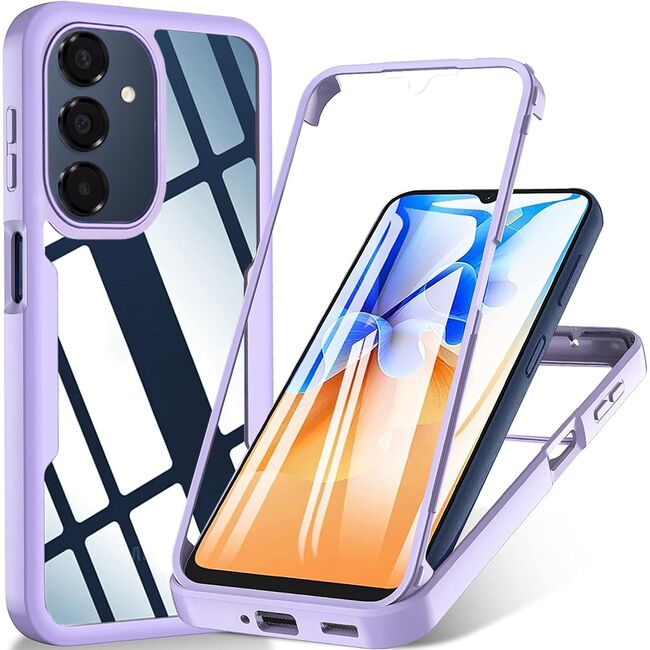 Set 360: Husa cu folie integrata pentru  Samsung Galaxy A17 Protectie 360 fata / spate - Mov