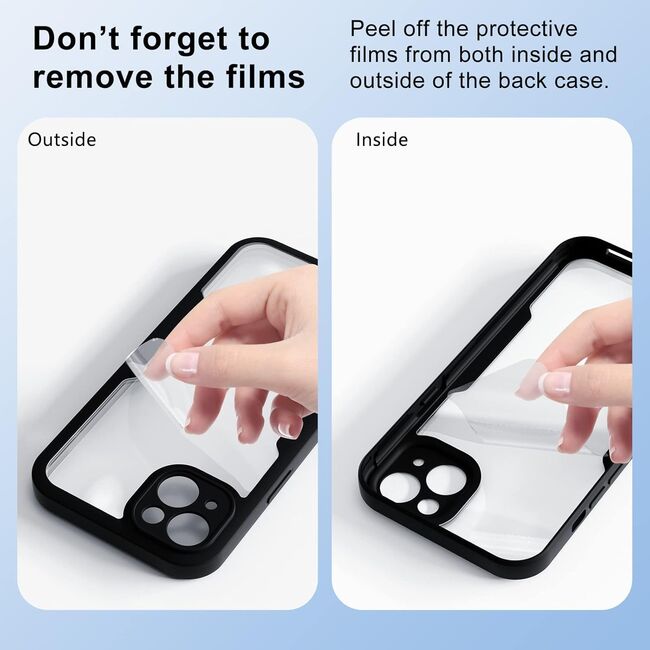 Set 360: Husa cu folie integrata pentru  Samsung Galaxy A17 Protectie 360 fata / spate - Negru
