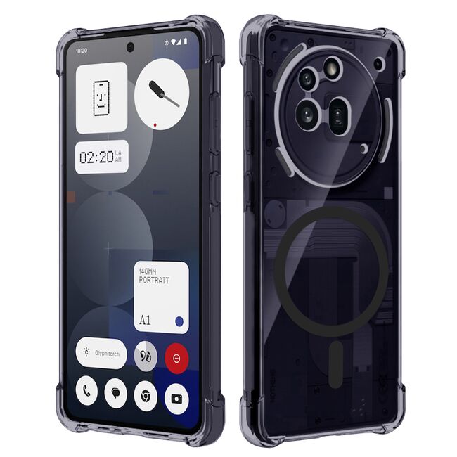 Husa pentru  Nothing Phone (3a) Pro compatibila MagSafe Anti-Shock 1.5mm reinforced 4 corners - Negru translucid