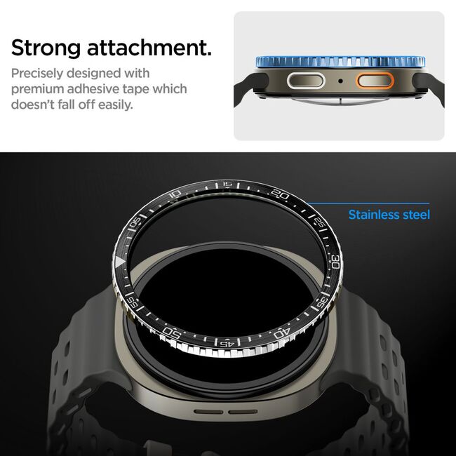 Rama pentru Samsung Galaxy Watch 8 44mm - Spigen Tune Diver - Black