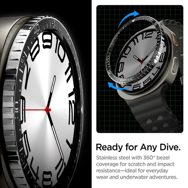 Rama pentru Samsung Galaxy Watch 8 44mm - Spigen Tune Diver - Black