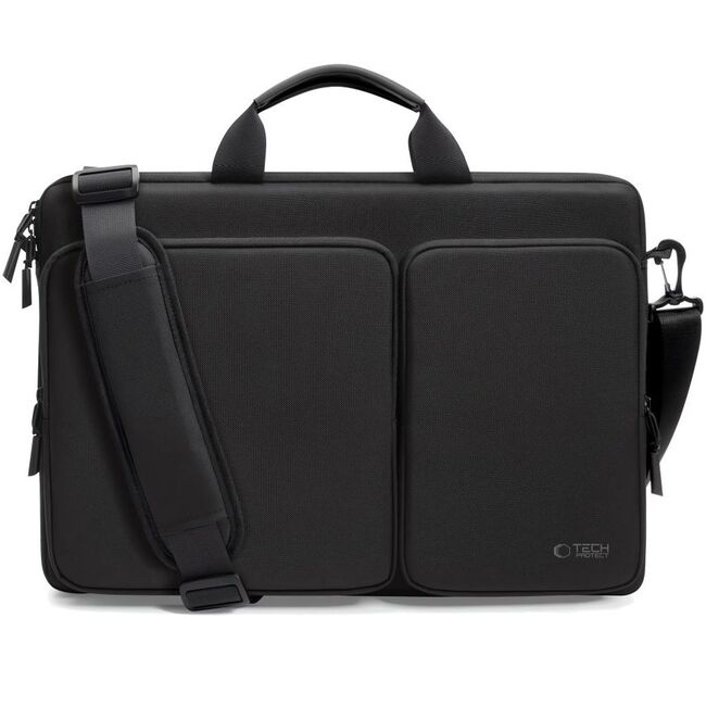 Geantă Business pentru Laptop 15.6"-16", cu 4 Compartimente, Curea de Umăr Reglabilă și Mâner, Protecție Plusată, Design Elegant – Compatibilă cu MacBook, Lenovo, ASUS, Dell, HP, negru