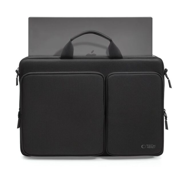 Geantă Business pentru Laptop 15.6"-16", cu 4 Compartimente, Curea de Umăr Reglabilă și Mâner, Protecție Plusată, Design Elegant – Compatibilă cu MacBook, Lenovo, ASUS, Dell, HP, negru