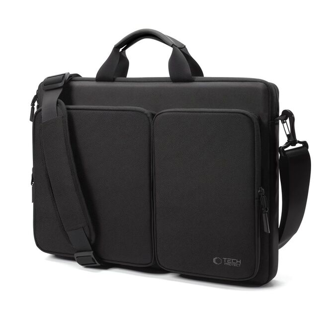 Geantă Business pentru Laptop 15.6"-16", cu 4 Compartimente, Curea de Umăr Reglabilă și Mâner, Protecție Plusată, Design Elegant – Compatibilă cu MacBook, Lenovo, ASUS, Dell, HP, negru