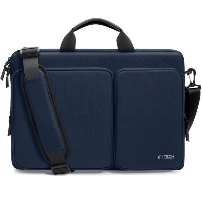 Geantă Business pentru Laptop 15.6"-16", cu 4 Compartimente, Curea de Umăr Reglabilă și Mâner, Protecție Plusată, Design Elegant – Compatibilă cu MacBook, Lenovo, ASUS, Dell, HP, navy blue