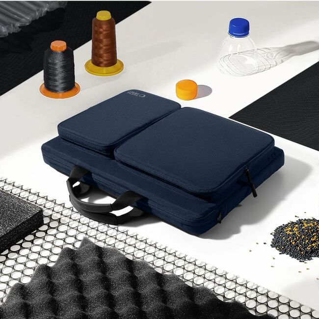 Geantă Business pentru Laptop 15.6"-16", cu 4 Compartimente, Curea de Umăr Reglabilă și Mâner, Protecție Plusată, Design Elegant – Compatibilă cu MacBook, Lenovo, ASUS, Dell, HP, navy blue