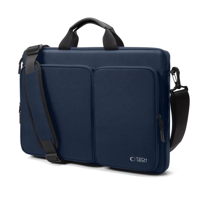 Geantă Business pentru Laptop 15.6"-16", cu 4 Compartimente, Curea de Umăr Reglabilă și Mâner, Protecție Plusată, Design Elegant – Compatibilă cu MacBook, Lenovo, ASUS, Dell, HP, navy blue