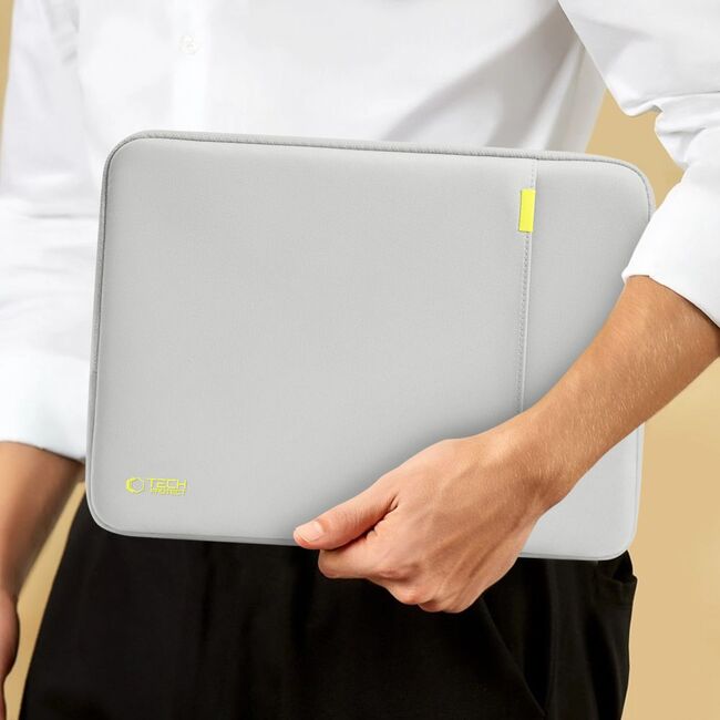 Husă Premium Laptop 13–14” cu Protecție Triplă, Compartiment Accesorii și Design Slim – Compatibilă cu MacBook, ASUS, Lenovo, HP, Dell, gri