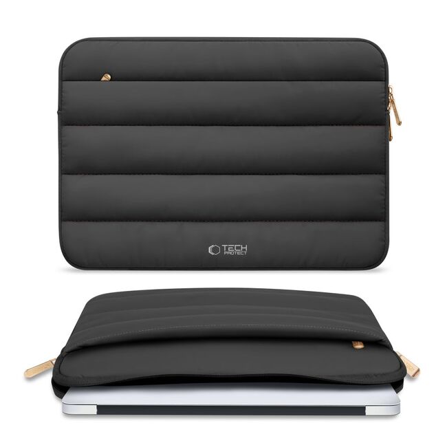 Husă Laptop Fluffy 13-14” – Design Soft Premium, Interior Plusat, Compartiment Accesorii, Protecție Antișoc – Compatibilă cu MacBook, Lenovo, ASUS, Dell, negru