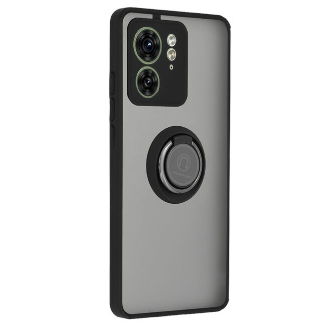 Husa Motorola Edge 40 Techsuit Glinth cu inel suport stand magnetic, negru