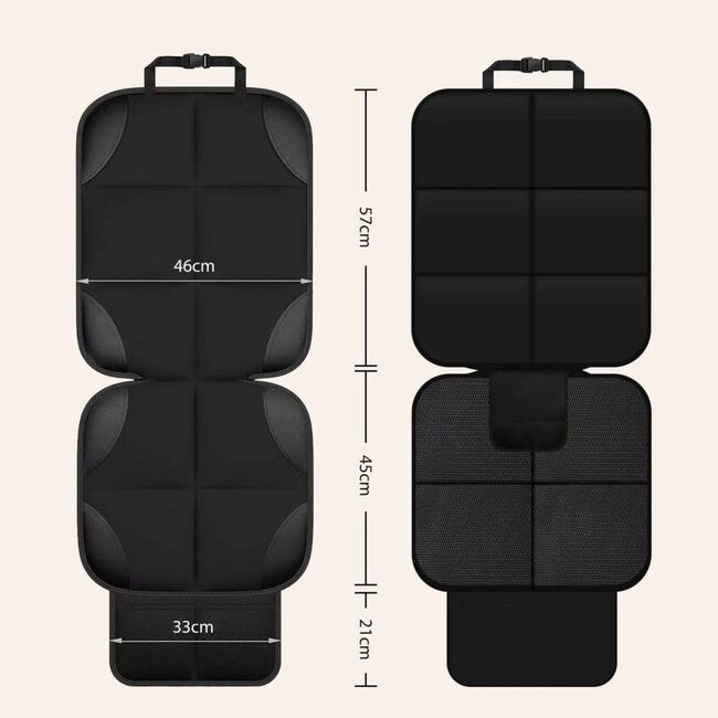 Husa de protectie pentru scaun auto SeatGuard cu 2 compartimente depozitare, Impermeabila, Antiderapanta 123 x 46 cm – Protectie tapiterie anti-murdarie si anti-zgarieturi, fixare rapida - negru