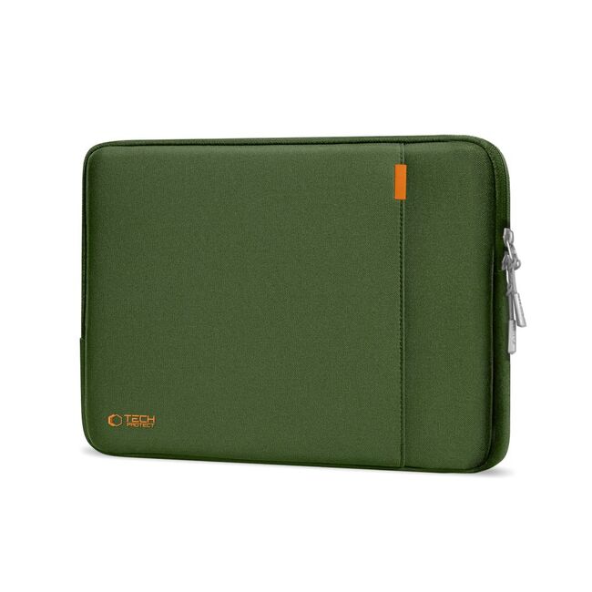 Husă Premium Laptop 13–14” cu Protecție Triplă, Compartiment Accesorii și Design Slim – Compatibilă cu MacBook, ASUS, Lenovo, HP, Dell, verde