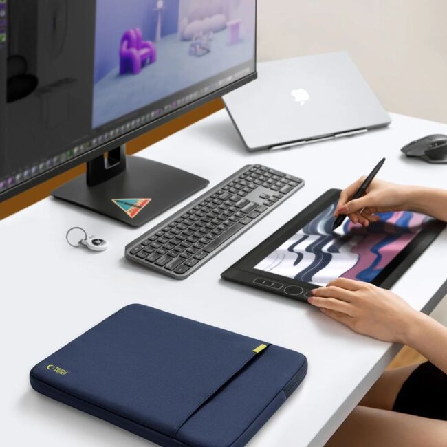 Husă Laptop Premium 15–16” cu Protecție Triplă, Compartiment Accesorii și Design Slim – Compatibilă cu MacBook, ASUS, Lenovo, HP, navy blue