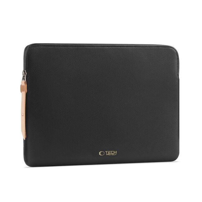 Husă Laptop 15-16” Sleeve Elegance – Design Slim din Piele Ecologică, Căptușeală Fleece, Protecție Premium, Compatibilă MacBook, Lenovo, ASUS, Dell, HP, negru