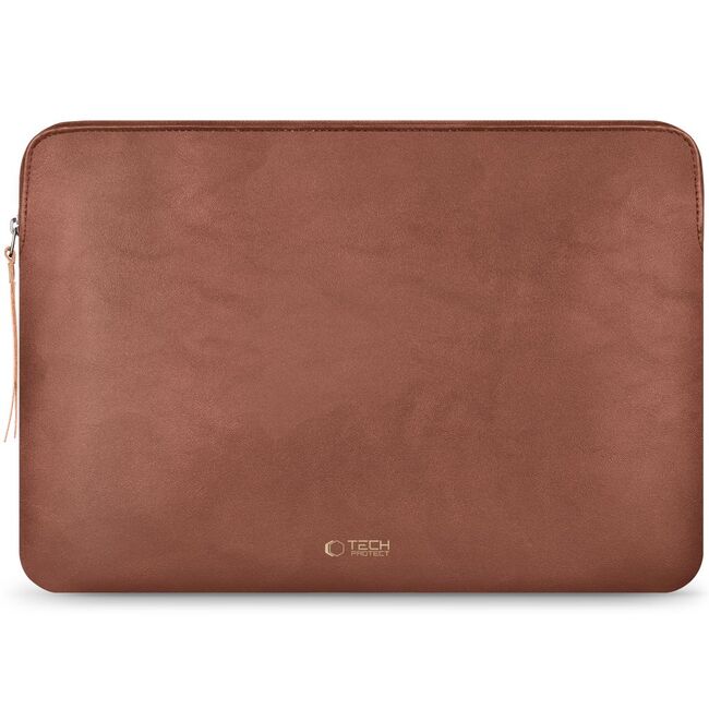 Husă Laptop 15-16” Sleeve Elegance – Design Slim din Piele Ecologică, Căptușeală Fleece, Protecție Premium, Compatibilă MacBook, Lenovo, ASUS, Dell, HP, maro