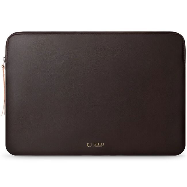 Husă Laptop 15-16” Sleeve Elegance – Design Slim din Piele Ecologică, Căptușeală Fleece, Protecție Premium, Compatibilă MacBook, Lenovo, ASUS, Dell, HP, chocolate
