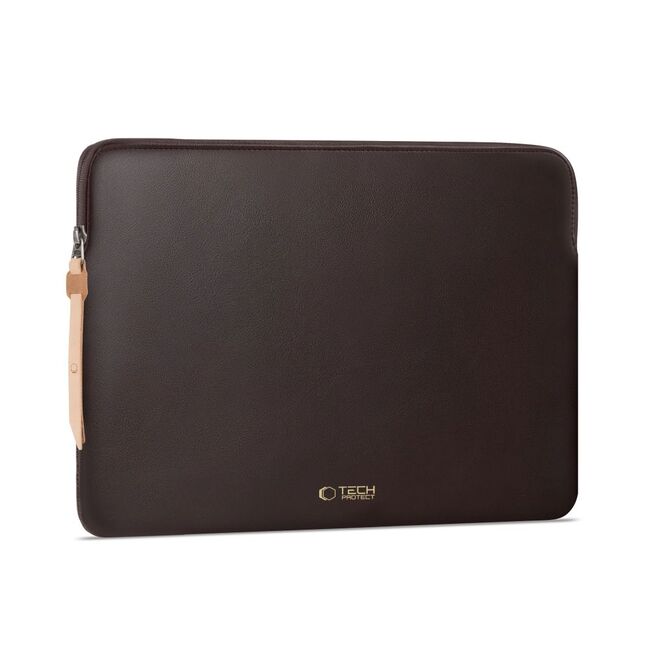 Husă Laptop 15-16” Sleeve Elegance – Design Slim din Piele Ecologică, Căptușeală Fleece, Protecție Premium, Compatibilă MacBook, Lenovo, ASUS, Dell, HP, chocolate