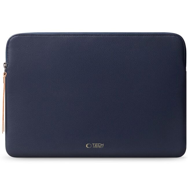 Husă Laptop 15-16” Sleeve Elegance – Design Slim din Piele Ecologică, Căptușeală Fleece, Protecție Premium, Compatibilă MacBook, Lenovo, ASUS, Dell, HP, navy blue
